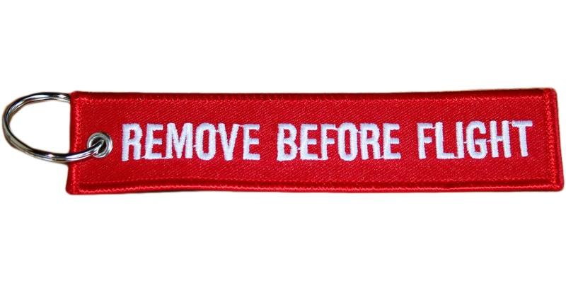 Red Remove Before Flight Keyring