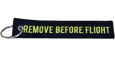 Black Remove Before Flight Keyring