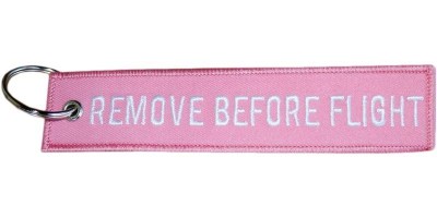 Pink Remove Before Flight Keyring