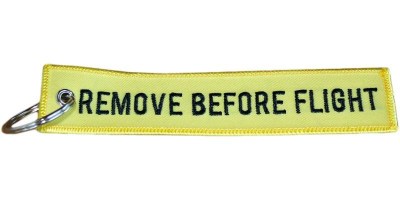 Yellow Remove Before Flight Keyring